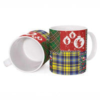 Scottish Christmas Ceramic Mug Scotland Lion and Xmas Elements Patch Style - Wonder Print Shop
