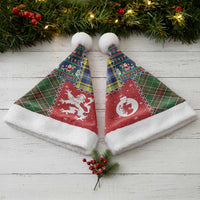 Scottish Christmas Santa Hat Scotland Lion and Xmas Elements Patch Style - Wonder Print Shop