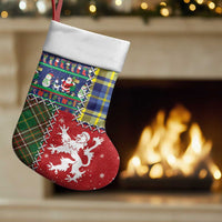 Scottish Christmas Stocking Scotland Lion and Xmas Elements Patch Style - Wonder Print Shop