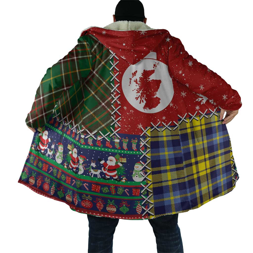 Scottish Christmas Cloak Scotland Lion and Xmas Elements Patch Style - Wonder Print Shop