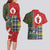 Scottish Christmas Couples Matching Long Sleeve Bodycon Dress and Hawaiian Shirt Scotland Lion and Xmas Elements Patch Style - Wonder Print Shop