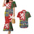 Scottish Christmas Couples Matching Mermaid Dress and Hawaiian Shirt Scotland Lion and Xmas Elements Patch Style - Wonder Print Shop