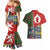 Scottish Christmas Couples Matching Mermaid Dress and Hawaiian Shirt Scotland Lion and Xmas Elements Patch Style - Wonder Print Shop