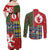 Scottish Christmas Couples Matching Off Shoulder Maxi Dress and Long Sleeve Button Shirt Scotland Lion and Xmas Elements Patch Style - Wonder Print Shop