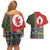 Scottish Christmas Couples Matching Off Shoulder Short Dress and Hawaiian Shirt Scotland Lion and Xmas Elements Patch Style - Wonder Print Shop