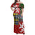 Scottish Christmas Family Matching Off Shoulder Maxi Dress and Hawaiian Shirt Scotland Lion and Xmas Elements Patch Style - Wonder Print Shop