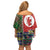 Scottish Christmas Family Matching Off Shoulder Short Dress and Hawaiian Shirt Scotland Lion and Xmas Elements Patch Style - Wonder Print Shop