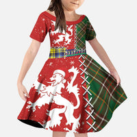 Scottish Christmas Family Matching Puletasi and Hawaiian Shirt Scotland Lion and Xmas Elements Patch Style - Wonder Print Shop