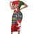Scottish Christmas Family Matching Short Sleeve Bodycon Dress and Hawaiian Shirt Scotland Lion and Xmas Elements Patch Style - Wonder Print Shop