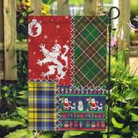 Scottish Christmas Garden Flag Scotland Lion and Xmas Elements Patch Style - Wonder Print Shop