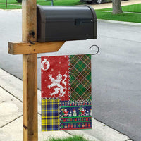 Scottish Christmas Garden Flag Scotland Lion and Xmas Elements Patch Style - Wonder Print Shop