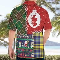 Scottish Christmas Hawaiian Shirt Scotland Lion and Xmas Elements Patch Style - Wonder Print Shop
