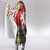 Scottish Christmas Hooded Blanket Scotland Lion and Xmas Elements Patch Style - Wonder Print Shop