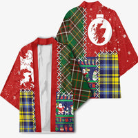 Scottish Christmas Kimono Scotland Lion and Xmas Elements Patch Style - Wonder Print Shop