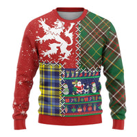 Scottish Christmas Ugly Christmas Sweater Scotland Lion and Xmas Elements Patch Style - Wonder Print Shop
