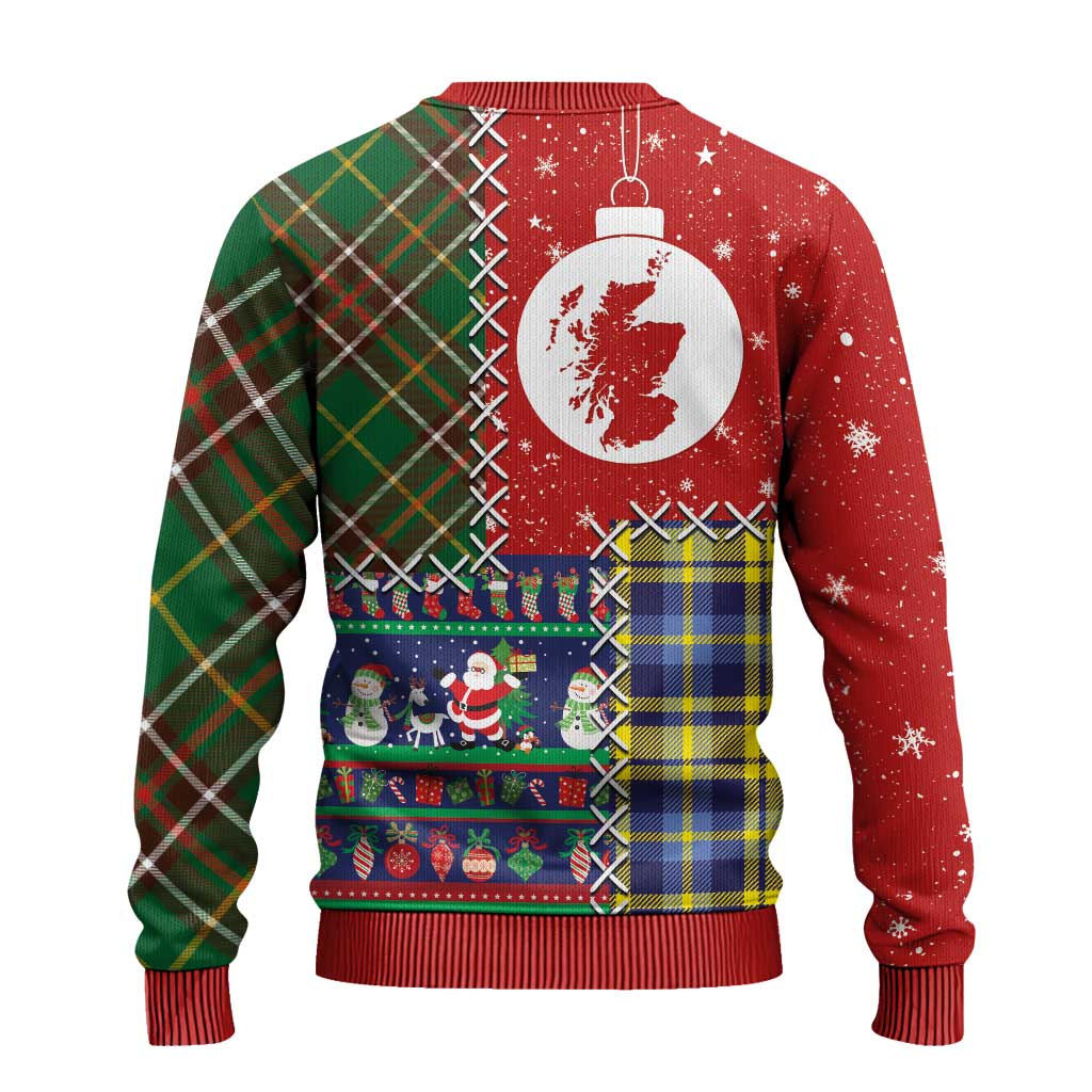 Scottish Christmas Ugly Christmas Sweater Scotland Lion and Xmas Elements Patch Style - Wonder Print Shop