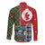 Scottish Christmas Long Sleeve Button Shirt Scotland Lion and Xmas Elements Patch Style - Wonder Print Shop