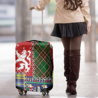 Scottish Christmas Luggage Cover Scotland Lion and Xmas Elements Patch Style - Wonder Print Shop