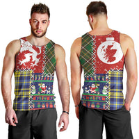 Scottish Christmas Men Tank Top Scotland Lion and Xmas Elements Patch Style - Wonder Print Shop