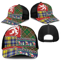 Scottish Christmas Mesh Trucker Cap Scotland Lion and Xmas Elements Patch Style - Wonder Print Shop