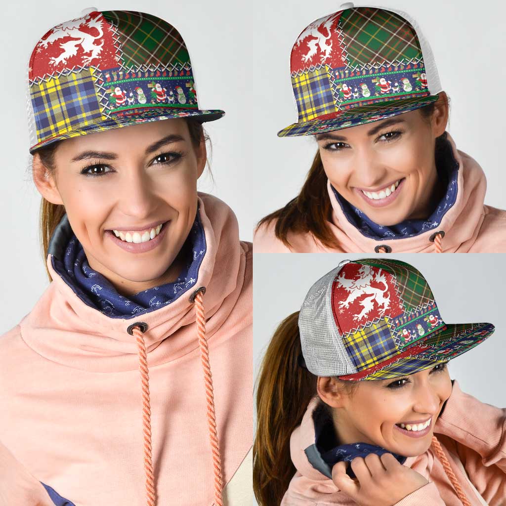 Scottish Christmas Mesh Trucker Cap Scotland Lion and Xmas Elements Patch Style - Wonder Print Shop