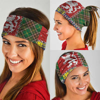 Scottish Christmas Neck Gaiter Scotland Lion and Xmas Elements Patch Style - Wonder Print Shop