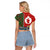 Scottish Christmas Raglan Cropped T Shirt Scotland Lion and Xmas Elements Patch Style - Wonder Print Shop
