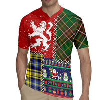 Scottish Christmas Rugby Jersey Scotland Lion and Xmas Elements Patch Style - Wonder Print Shop
