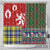 Scottish Christmas Shower Curtain Scotland Lion and Xmas Elements Patch Style - Wonder Print Shop