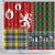 Scottish Christmas Shower Curtain Scotland Lion and Xmas Elements Patch Style - Wonder Print Shop