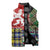 Scottish Christmas Sleeveless Puffer Jacket Scotland Lion and Xmas Elements Patch Style - Wonder Print Shop