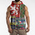 Scottish Christmas Sleeveless Zip Hoodie Scotland Lion and Xmas Elements Patch Style - Wonder Print Shop