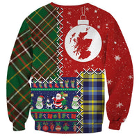 Scottish Christmas Sweatshirt Scotland Lion and Xmas Elements Patch Style - Wonder Print Shop