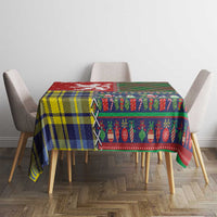 Scottish Christmas Tablecloth Scotland Lion and Xmas Elements Patch Style - Wonder Print Shop