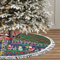 Scottish Christmas Tree Skirt Scotland Lion and Xmas Elements Patch Style - Wonder Print Shop