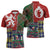 Scottish Christmas Zipper Polo Shirt Scotland Lion and Xmas Elements Patch Style - Wonder Print Shop