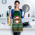 Scottish Christmas Apron Highland Cattle-Xmas Tartan Stripes Style Green Color - Wonder Print Shop