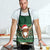 Scottish Christmas Apron Highland Cattle-Xmas Tartan Stripes Style Green Color - Wonder Print Shop