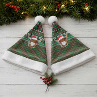 Scottish Christmas Santa Hat Highland Cattle-Xmas Tartan Stripes Style Green Color - Wonder Print Shop