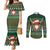 Scottish Christmas Couples Matching Mermaid Dress and Long Sleeve Button Shirt Highland Cattle-Xmas Tartan Stripes Style Green Color - Wonder Print Shop