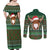Scottish Christmas Couples Matching Off Shoulder Maxi Dress and Long Sleeve Button Shirt Highland Cattle-Xmas Tartan Stripes Style Green Color - Wonder Print Shop