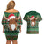 Scottish Christmas Couples Matching Off Shoulder Short Dress and Hawaiian Shirt Highland Cattle-Xmas Tartan Stripes Style Green Color - Wonder Print Shop