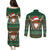 Scottish Christmas Couples Matching Puletasi and Long Sleeve Button Shirt Highland Cattle-Xmas Tartan Stripes Style Green Color - Wonder Print Shop