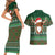 Scottish Christmas Couples Matching Short Sleeve Bodycon Dress and Hawaiian Shirt Highland Cattle-Xmas Tartan Stripes Style Green Color - Wonder Print Shop