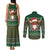 Scottish Christmas Couples Matching Tank Maxi Dress and Long Sleeve Button Shirt Highland Cattle-Xmas Tartan Stripes Style Green Color - Wonder Print Shop