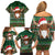 Scottish Christmas Family Matching Off Shoulder Short Dress and Hawaiian Shirt Highland Cattle-Xmas Tartan Stripes Style Green Color - Wonder Print Shop