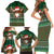 Scottish Christmas Family Matching Short Sleeve Bodycon Dress and Hawaiian Shirt Highland Cattle-Xmas Tartan Stripes Style Green Color - Wonder Print Shop