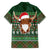 Scottish Christmas Family Matching Short Sleeve Bodycon Dress and Hawaiian Shirt Highland Cattle-Xmas Tartan Stripes Style Green Color - Wonder Print Shop