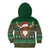 Scottish Christmas Kid Hoodie Highland Cattle-Xmas Tartan Stripes Style Green Color - Wonder Print Shop