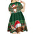 Scottish Christmas Kid Short Sleeve Dress Highland Cattle-Xmas Tartan Stripes Style Green Color - Wonder Print Shop